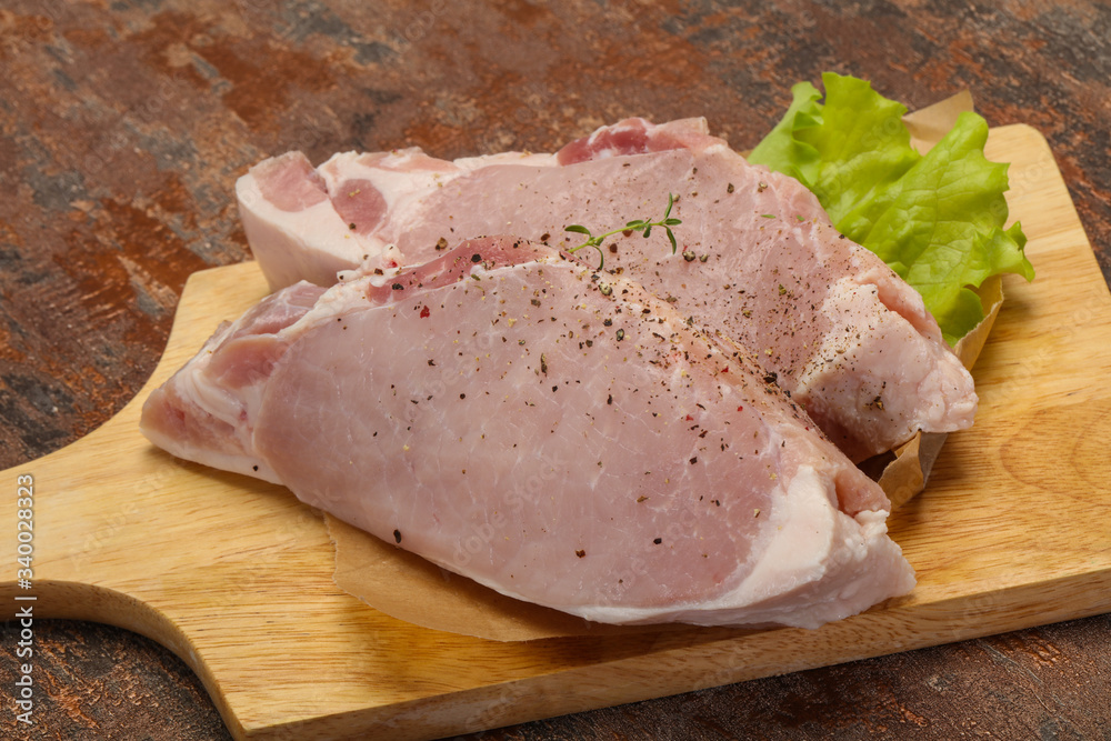 Raw pork meat steak for grill Raw pork meat steak for grill