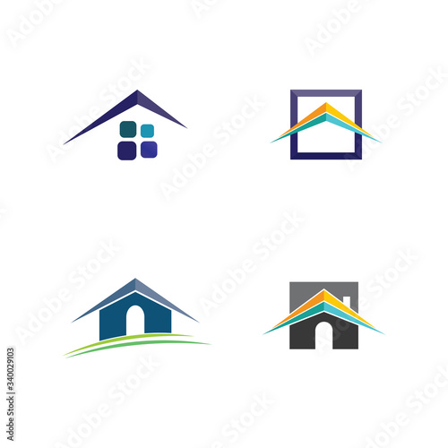 Real estate and home buildings logo icons template vector