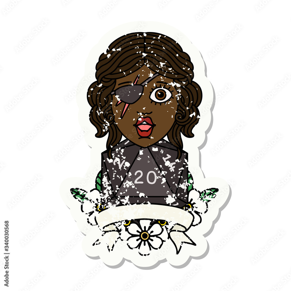 human rogue with natural 20 dice roll illustration human rogue with natural 20 dice roll illustration
