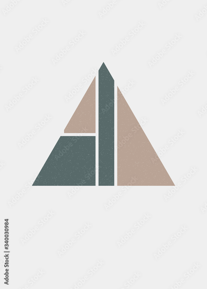 Mondrian style art colorful logo design illustration