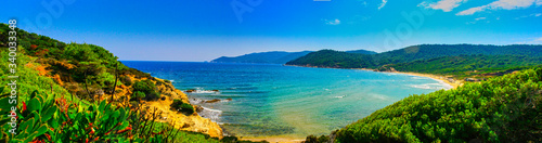 Canvas Print Panorama of Agia Eleni Beach in Skiathos, Greece