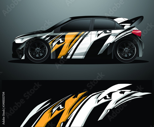 Rally car decal graphic wrap vector, abstract background