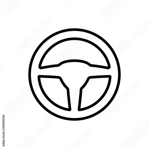 Steering wheel line icon