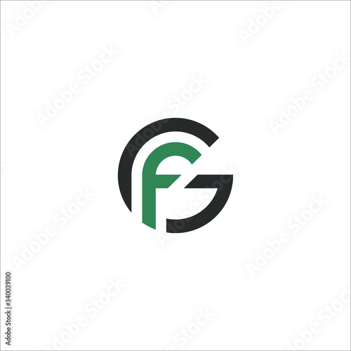 initial letter fg or gf logo vector design
