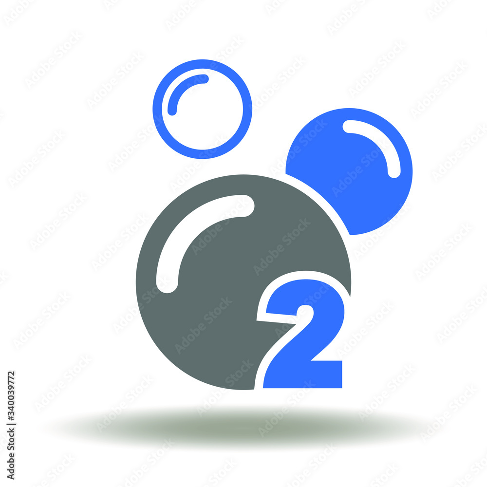 O2 Gas Formula Icon Vector. Oxygen Air Molecule Logo. Stock Vector