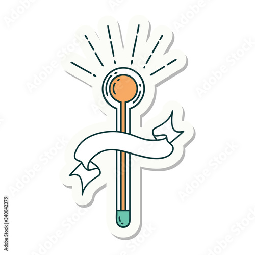 sticker of tattoo style glass thermometer