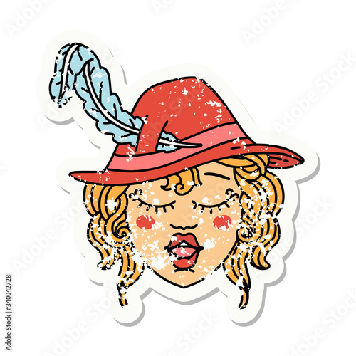 human bard character grunge sticker