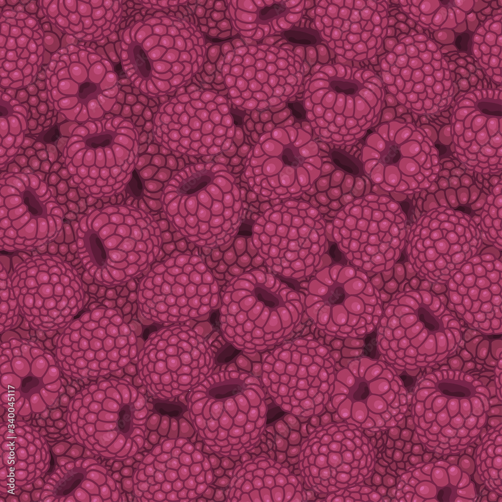 Raspberry Patterned Paper Seamless pattern with raspberries. Vector background design for tea ...