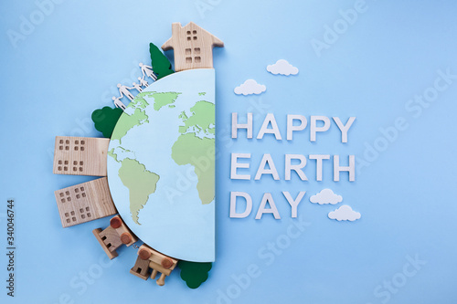 Earth day in modern style. Environmental protection, ecology. Eco friendly world. Simple modern.