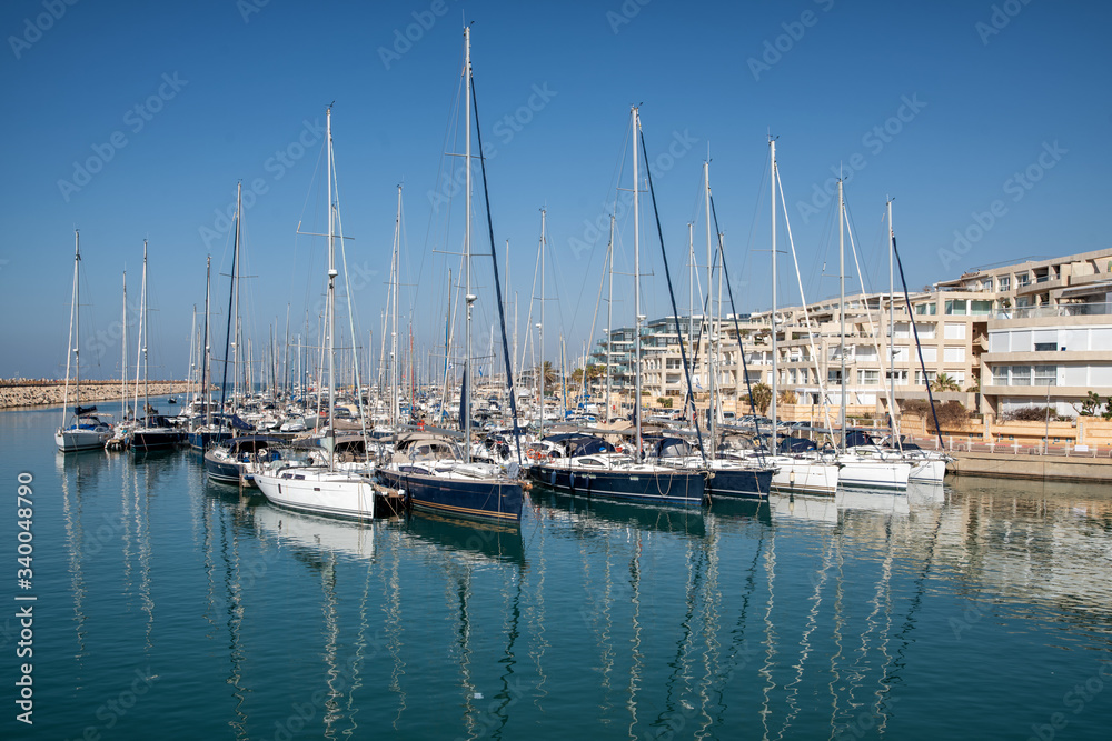 Herzliya marina with multiple boats