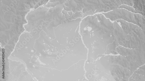 West Kazakhstan  Kazakhstan - outlined. Grayscale