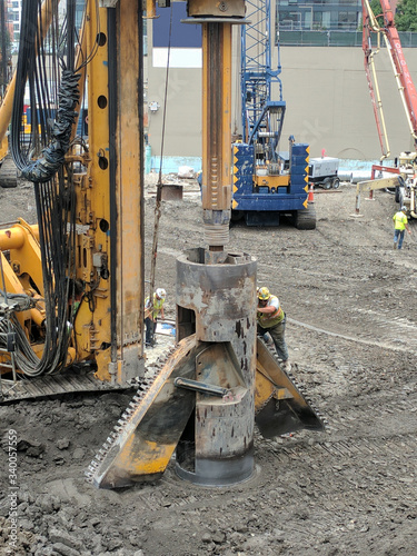 Belled Caisson Rig on Construction Site