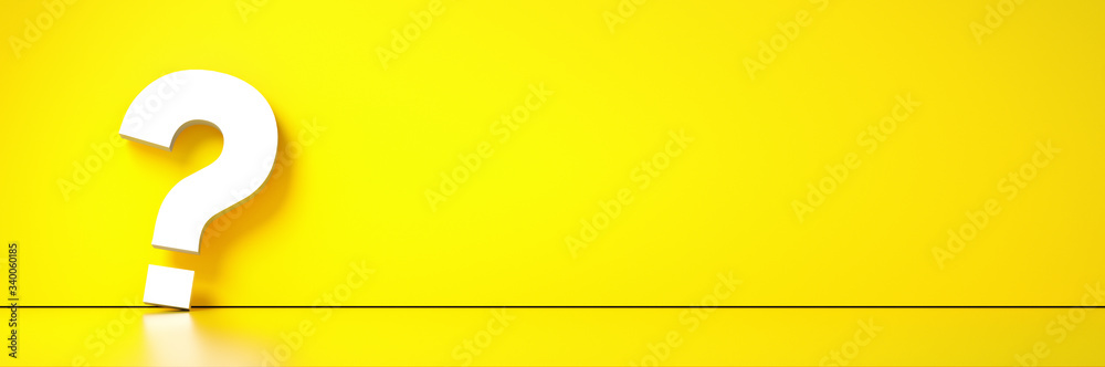 question mark in front of a red color wall background. Business support concept - 3D Rendering. question mark in front of a red color wall background. Business support concept - 3D Rendering.
