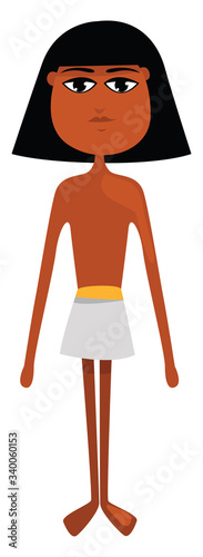 Egyptian slave, illustration, vector on white background