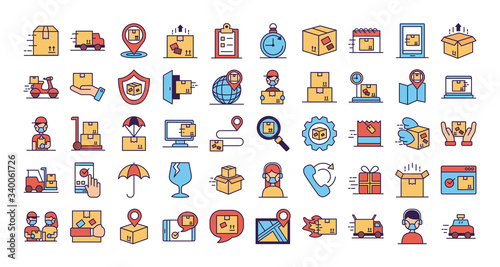 bundle of delivery service icons