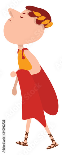 Julius Caesar, illustration, vector on white background