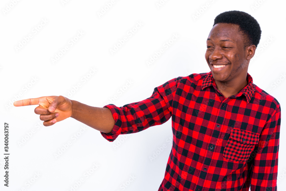 Young handsome African man against white background Young handsome African man against white background