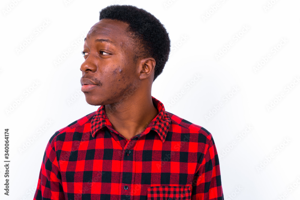 Young handsome African man against white background Young handsome African man against white background