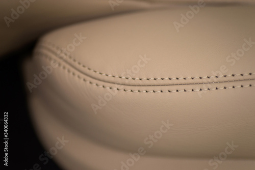 Luxury leather car seat background. Interior detail.