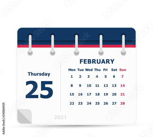 February 25 - Calendar Icon - 2021 © pomogayev