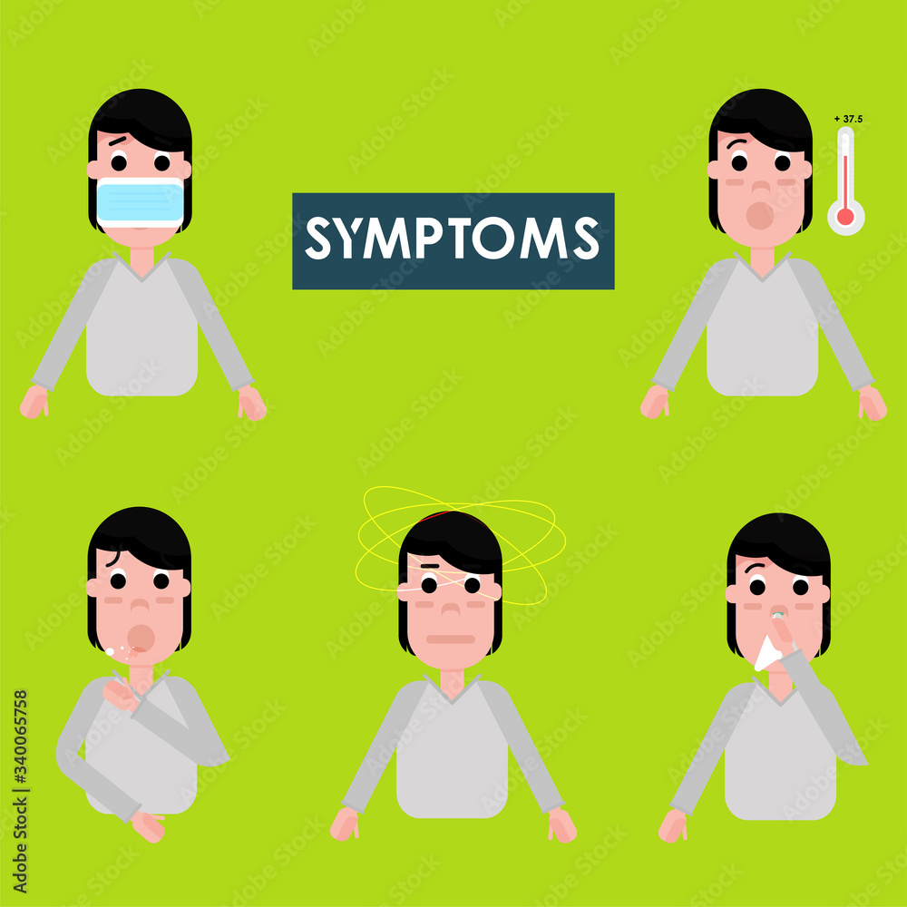 Obraz premium Coronavirus symptoms poster