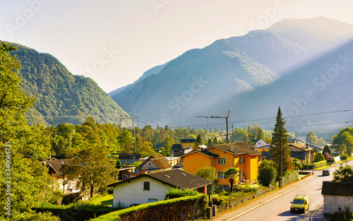 Driveway in Aurigeno of Ticino Switzerland reflex