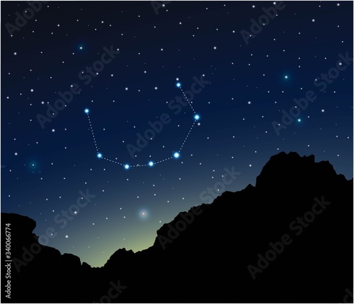 Constellation Corona Borealis in deep space