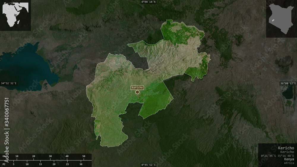 Kericho, Kenya - composition. Satellite