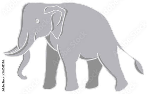 Gray vector flat cartoon elephant © Branislava