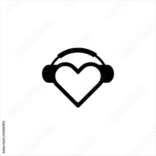 Love Music Logo , logo icon love music , design logo headset