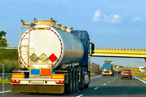 Tanker storage truck on highway Poland reflex