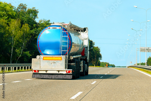Tanker storage truck on road in Poland reflex