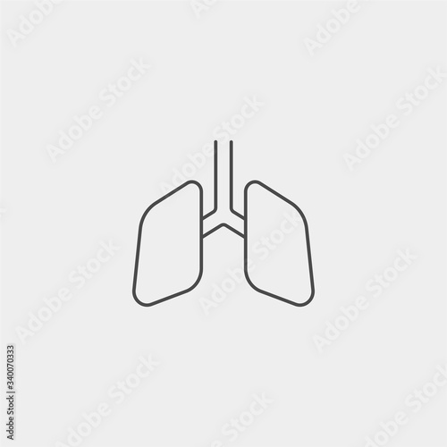 Lungs vector icon sign symbol