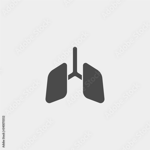 Lungs vector icon sign symbol