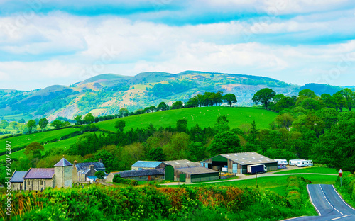 Road and mountains at Snowdonia National Park in UK reflex photo