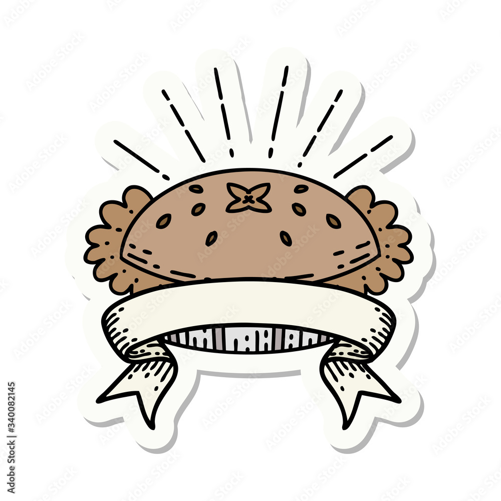 sticker of tattoo style amazing pie sticker of tattoo style amazing pie