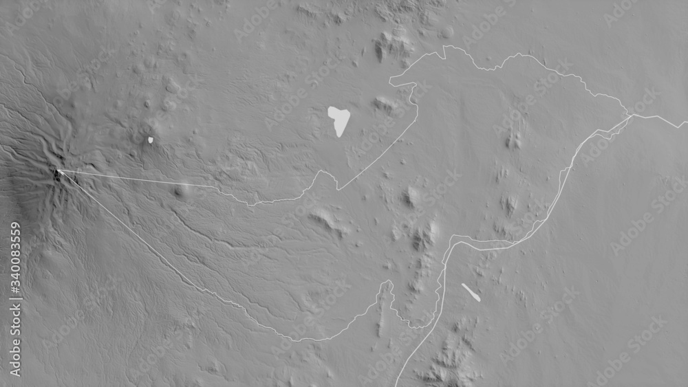 Tharaka-Nithi, Kenya - outlined. Grayscale Tharaka-Nithi, Kenya - outlined. Grayscale