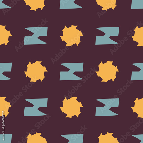 Seamless pattern with alternating geometric shapes. Stylish abstract artwork.