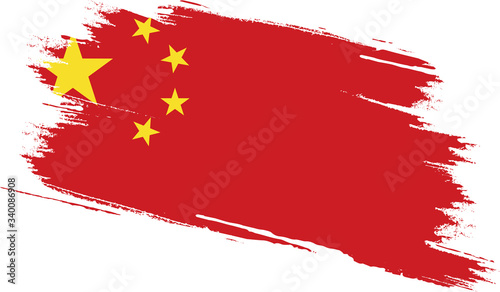 Billede på lærred China flag with grunge texture