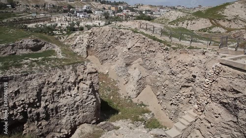 Archaeological digging in the oldest and lowest city in the world, Tel of Jericho, Tell es Sultan.