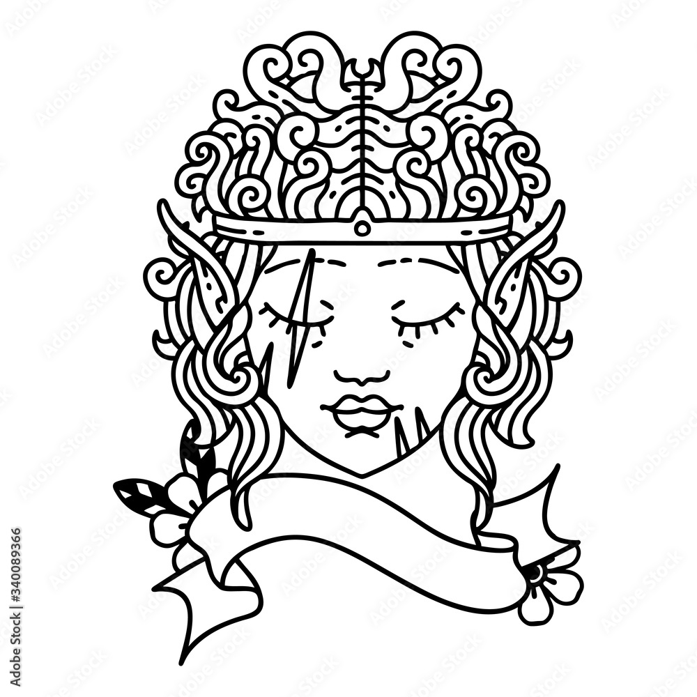 elf barbarian character face illustration elf barbarian character face illustration