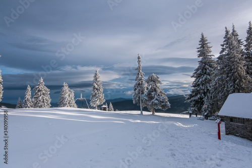 Winter hills landscape