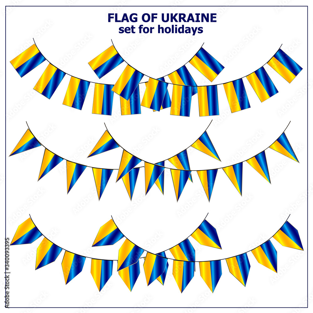 Fototapeta premium Set with flags of Ukraine. Colorful illustration with flags for web design. illustration with transparent background.