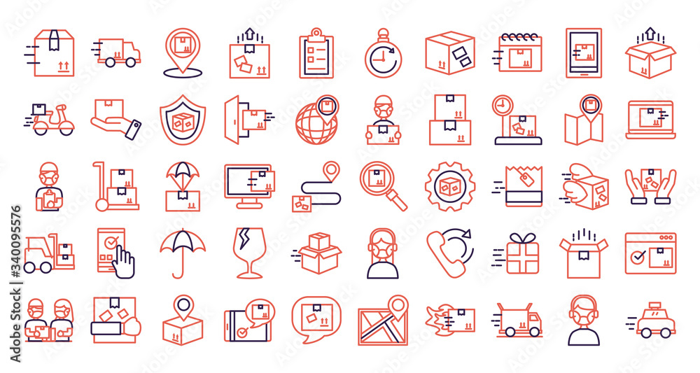 bundle of delivery service icons bundle of delivery service icons