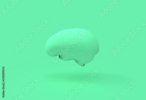 Rational thinking concept in green monochromatic color