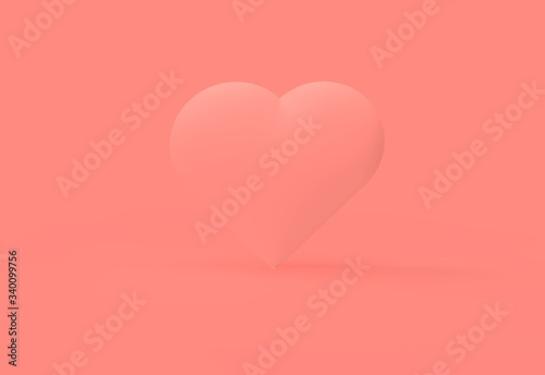 Monochromatic pink heart