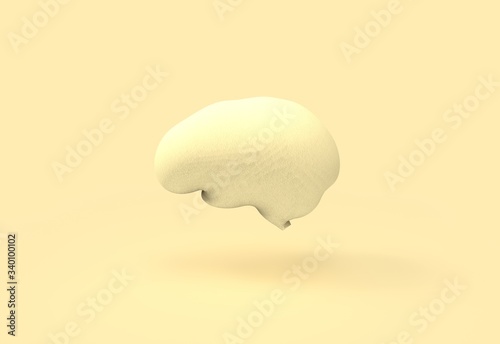 Monochromatic Yellow brain, intelligence idea and brainstorming concept