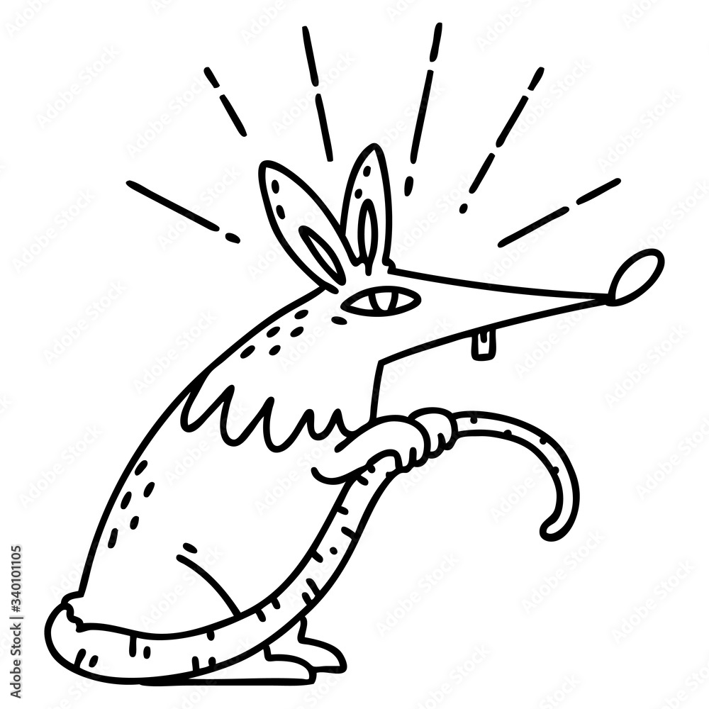traditional black line work tattoo style sneaky rat traditional black line work tattoo style sneaky rat