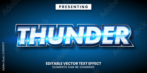 Editable text effect shiny metal game title style