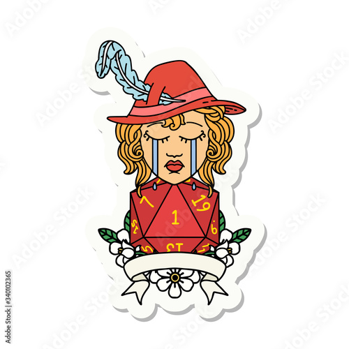 human bard character face sticker